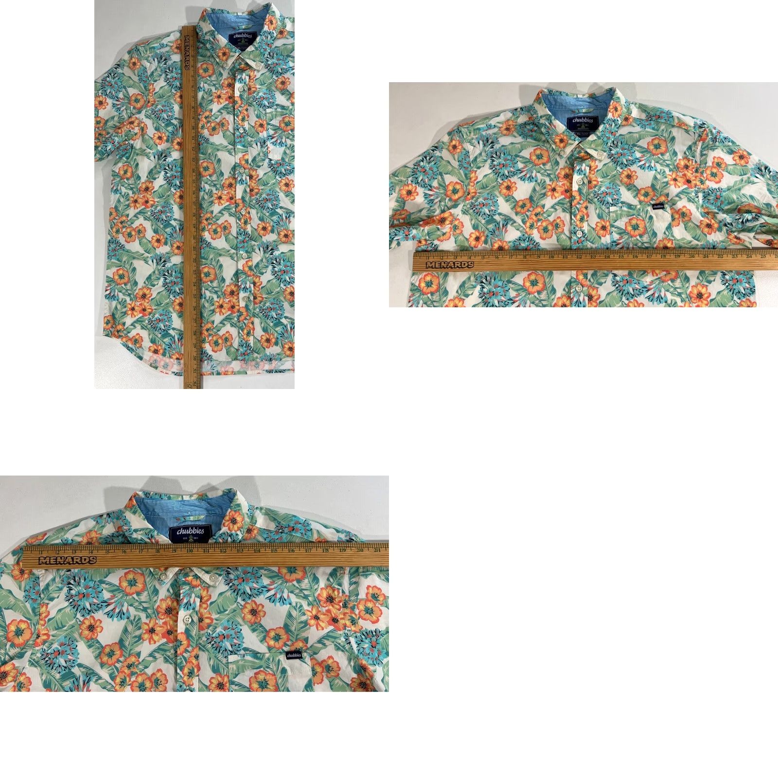 Chubbies Chubbies Men's Short Sleeve Button-Up Hawaiian Shirt Floral XL Multicolor Hawaiian Men’s Shirt Size US XL / EU 56 / 4 - 8 Thumbnail
