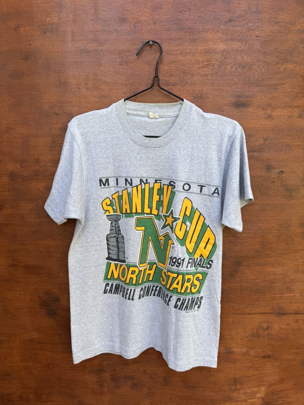 Vintage Minnesota North Stars 1991 NHL Ice Hockey Shirt Screen Stars Size US M / EU 48-50 / 2 - 1 Thumbnail