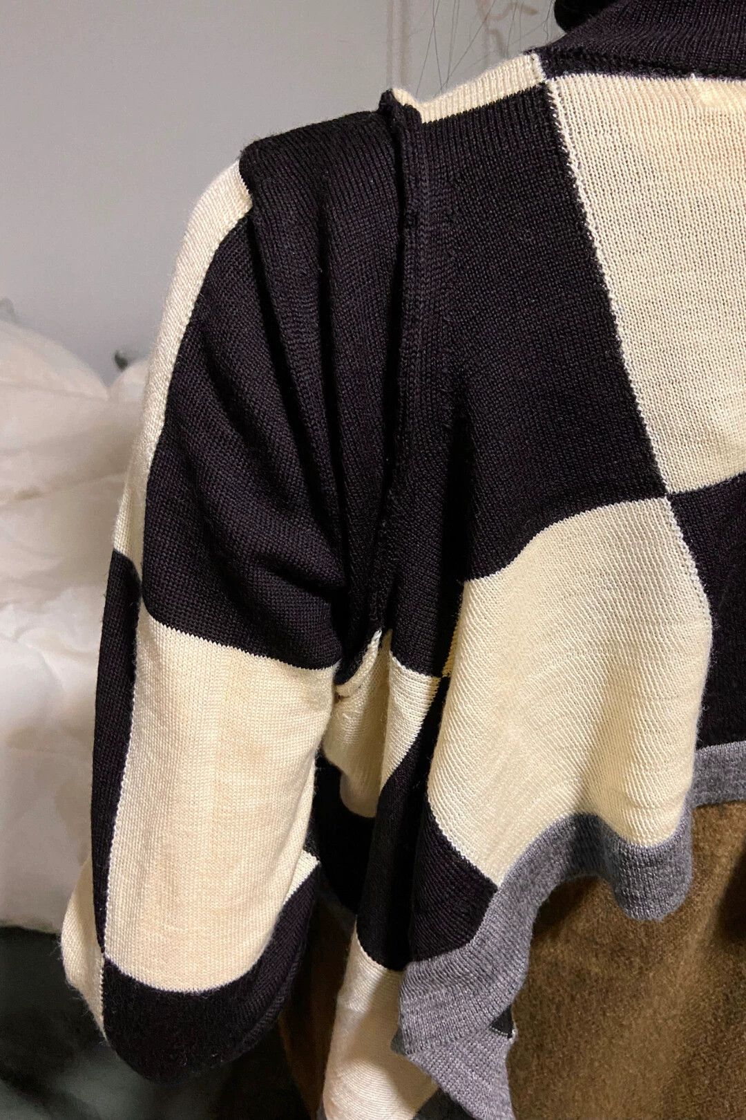 Comme des Garcons COMME des GARCONS 2000s Irregular Hem Checkered Knit Top Size ONE SIZE - 10 Thumbnail