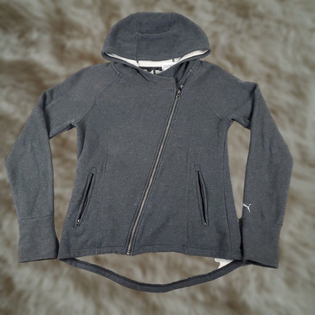Puma PUMA Ladies Gray Full Zip Up Hoodie Sweatshirt Small Size S / US 4 / IT 40 - 1 Thumbnail