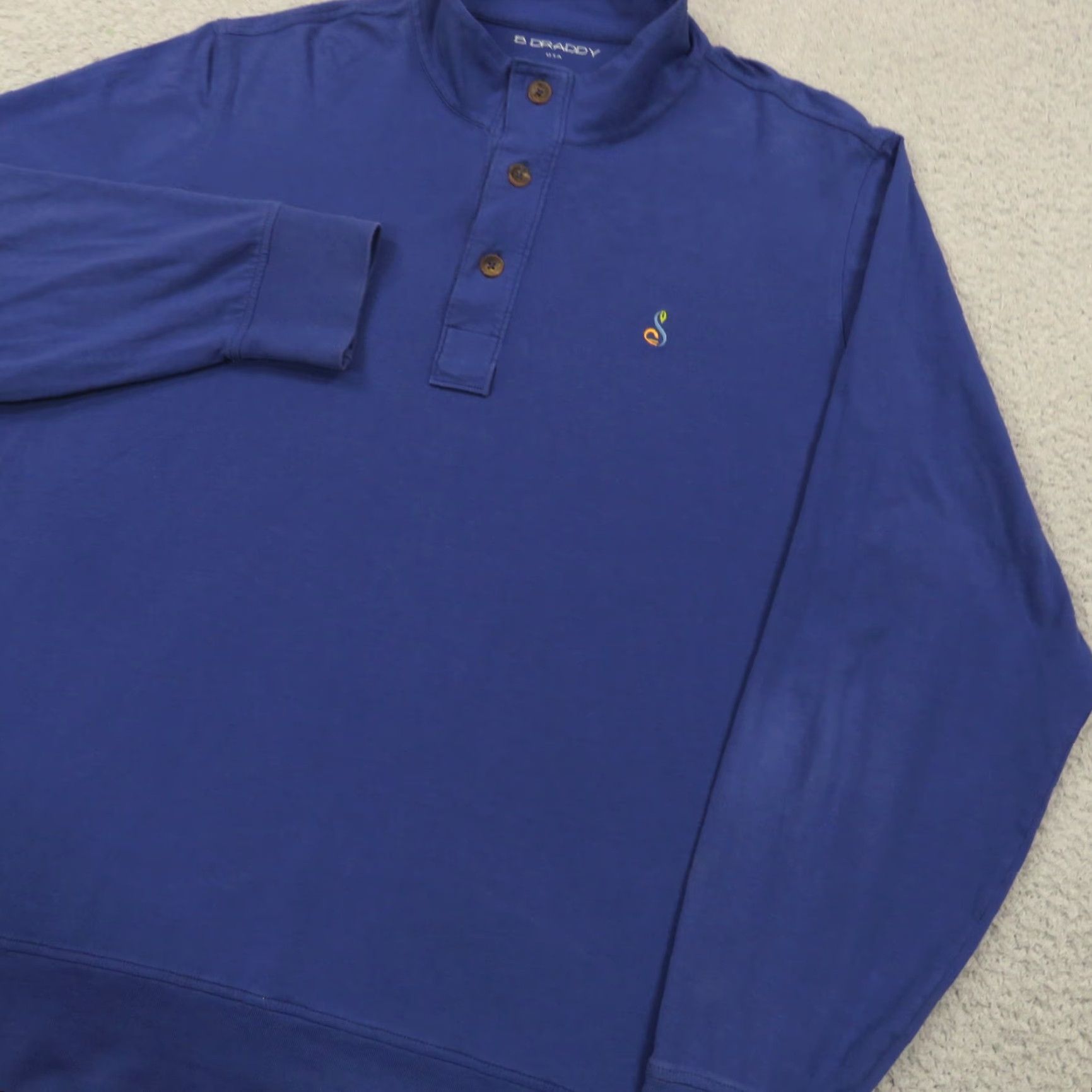 Vintage B Draddy Sweater Mens Large 1/4 Zip Golf Pullover Long Sleeve Henley Shirt Blue Casual Jersey Size US L / EU 52-54 / 3 - 3 Thumbnail