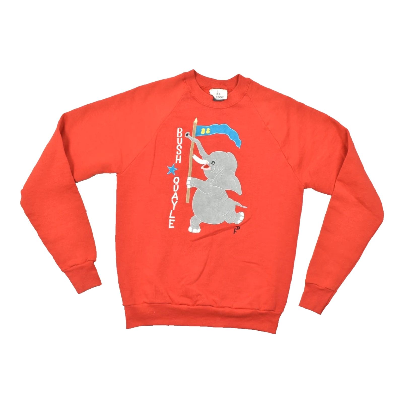 Vintage VINTAGE Bush Quayle Presidential Campaign Elephant Red Crewneck Sweatshirt Mens L Crew Neck Pullover Sweatshirt Red Campaign 1988 Logo Size US L / EU 52-54 / 3 - 2 Thumbnail
