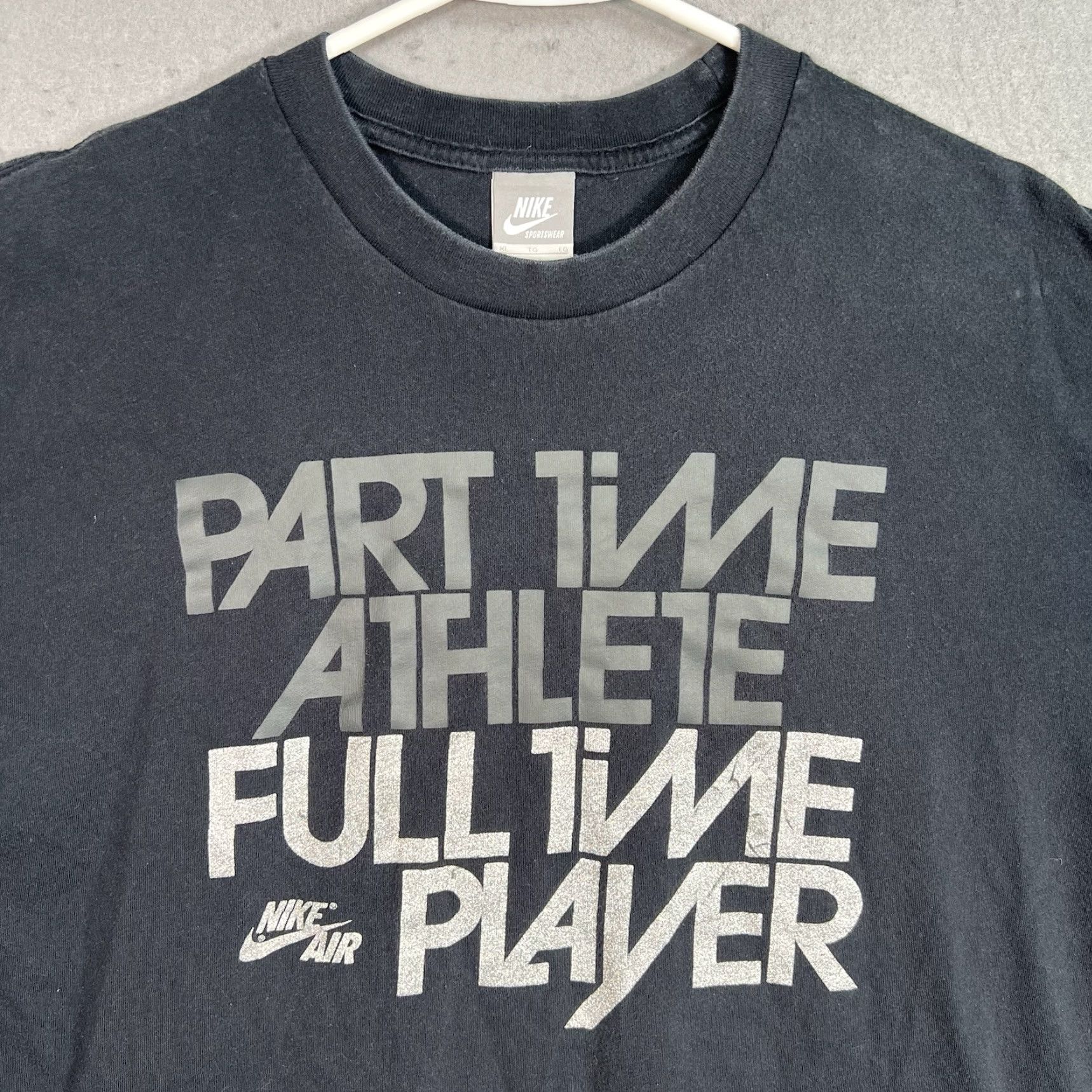 Nike VINTAGE Nike Sportswear Park Time Athlete Full Time Player T Shirt Adult XL Black Mens 2000s Graphic Tee Size US XL / EU 56 / 4 - 2 Thumbnail