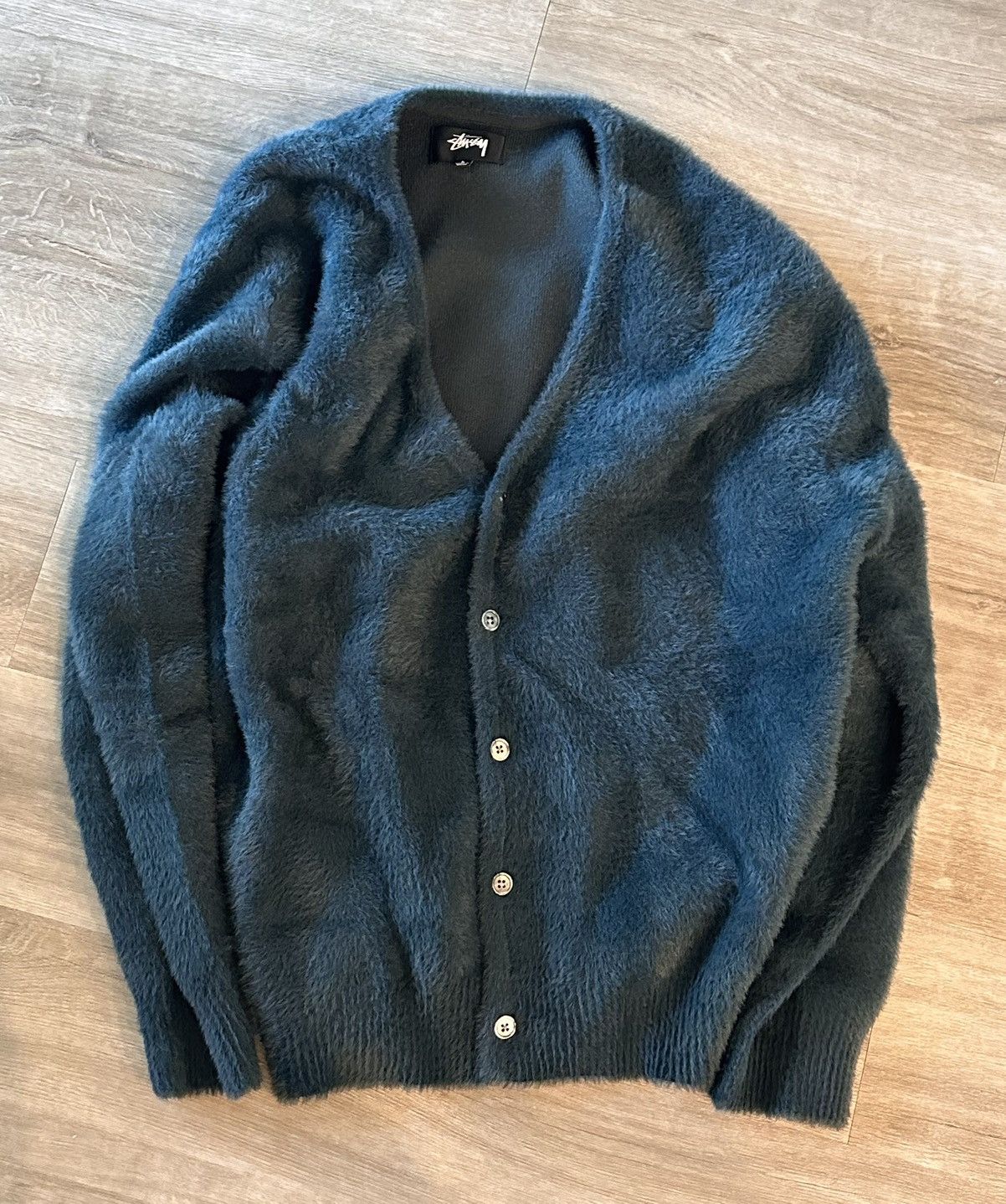 stussy shaggy cardigan blue Lサイズ STUSSY SHAGGY CARDIGAN NAVY