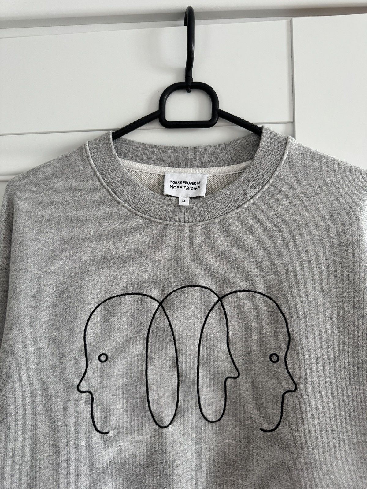 Norse Projects Norse Projects x Geoff McFetridge Faces Crew Sweat in Grey Size US M / EU 48-50 / 2 - 4 Thumbnail