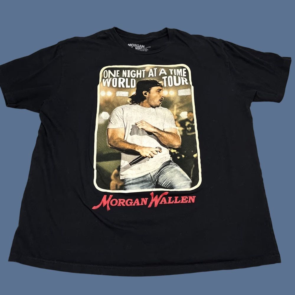 Vintage Morgan Wallen One Night At A Time 2024 Tour T-Shirt Black 2XL Short Sleeve Crew Neck Unisex Adults Size US XXL / EU 58 / 5 - 1 Thumbnail