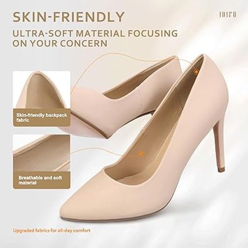 Other Idifu Women's Size 6.5 Tan 4" Heel Pointy Pumps Shoes Size US 6.5 / IT 36.5 - 4 Thumbnail