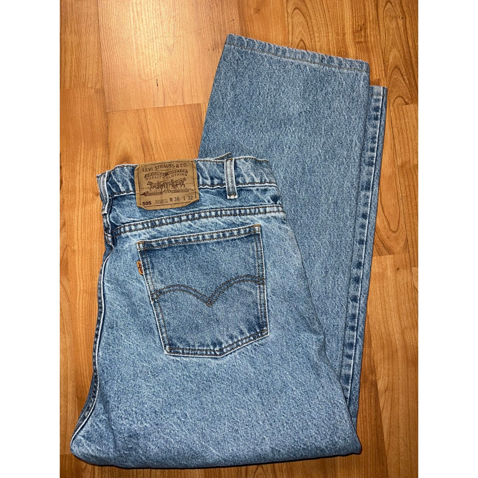Levi's Vintage Levi 505 Orange Tab Jeans Bottoms 36x32 VTG Levi's Size US 36 / EU 52 - 2 Thumbnail