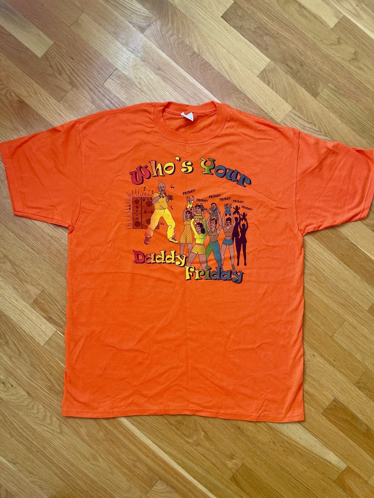 Image of Rap Tees x Vintage 2000 Who’S Your Daddy Carnival Freaknik Vintage Rap T-Shirt in Orange (Size 2XL)