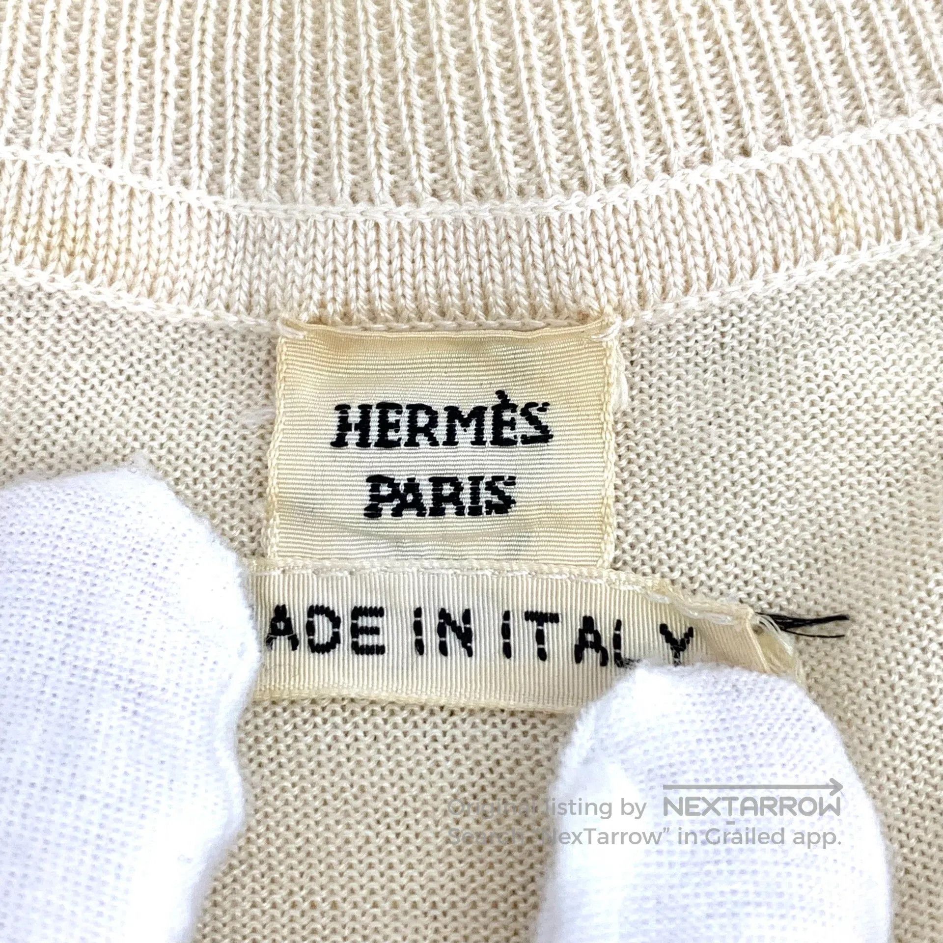 Hermes Hermes Beige mulberry silk rope pattern print cashmere cre Size XXS / US 00 / IT 34 - 5 Thumbnail
