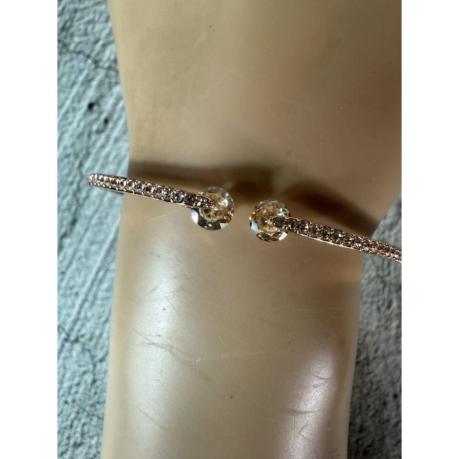 Givenchy Givenchy Rose Gold Floating Stone Cuff Hinge Bracelet 7-8" Size ONE SIZE - 3 Thumbnail
