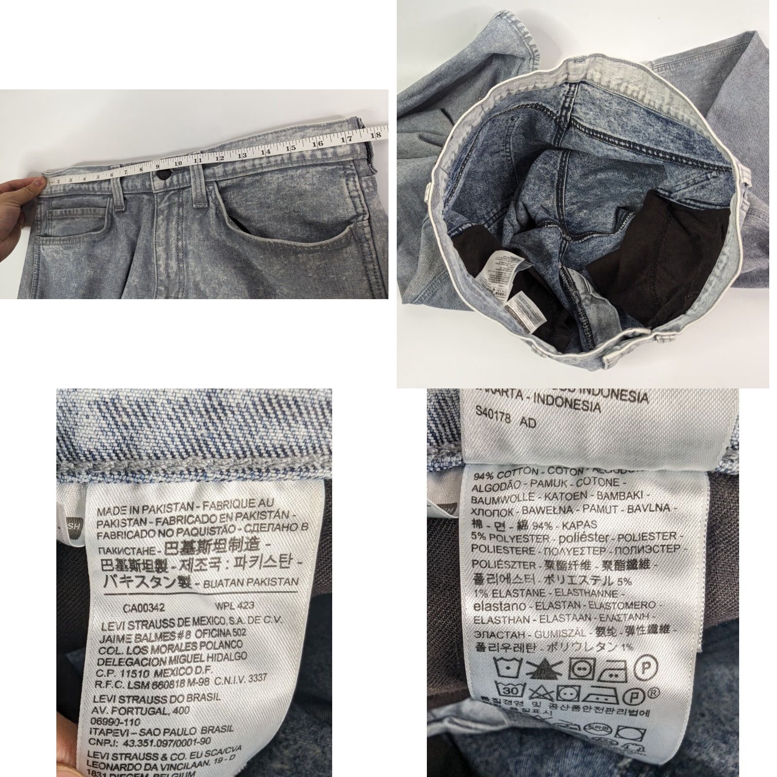 Levi's Levi's 541 Line 8 Men's 34x32 Athletic Fit Gray Patterned Light Wash Denim Jeans Size US 34 / EU 50 - 8 Thumbnail