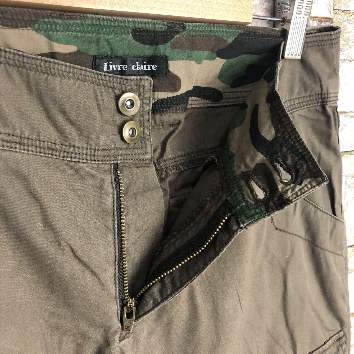 Japanese Brand Livre Claire Dark Brown Cargo Multipocket Pants #A336 Size US 27 - 13 Thumbnail