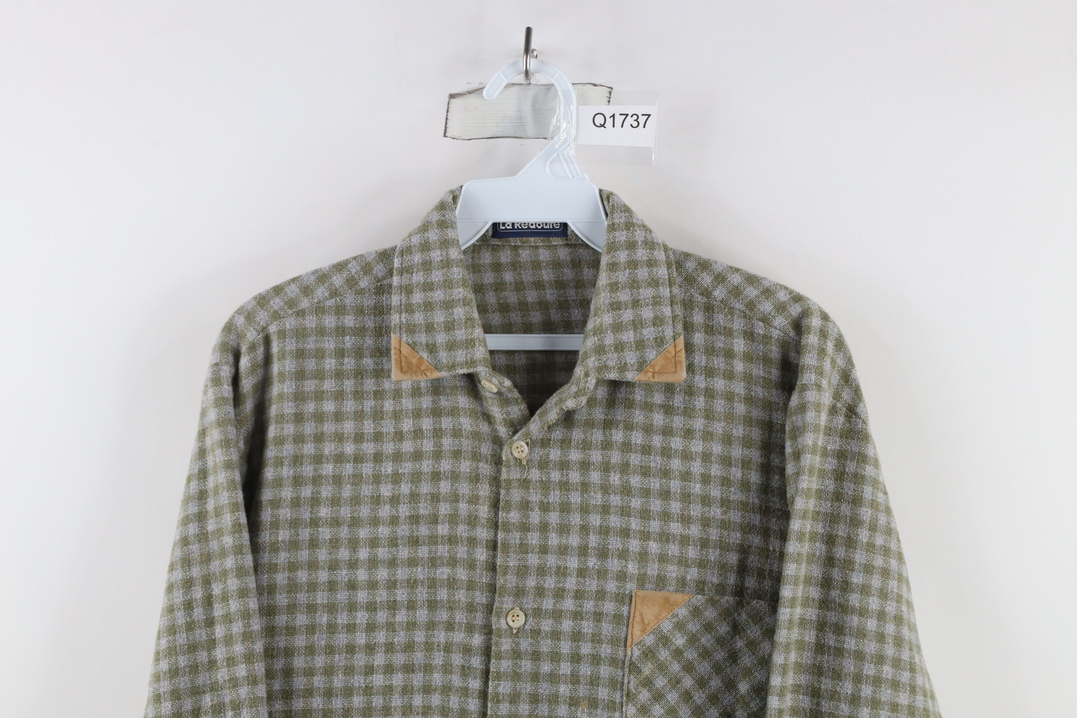 Vintage Vintage 70s Streetwear Leather Trim Wool Knit Button Shirt Size US M / EU 48-50 / 2 - 2 Thumbnail