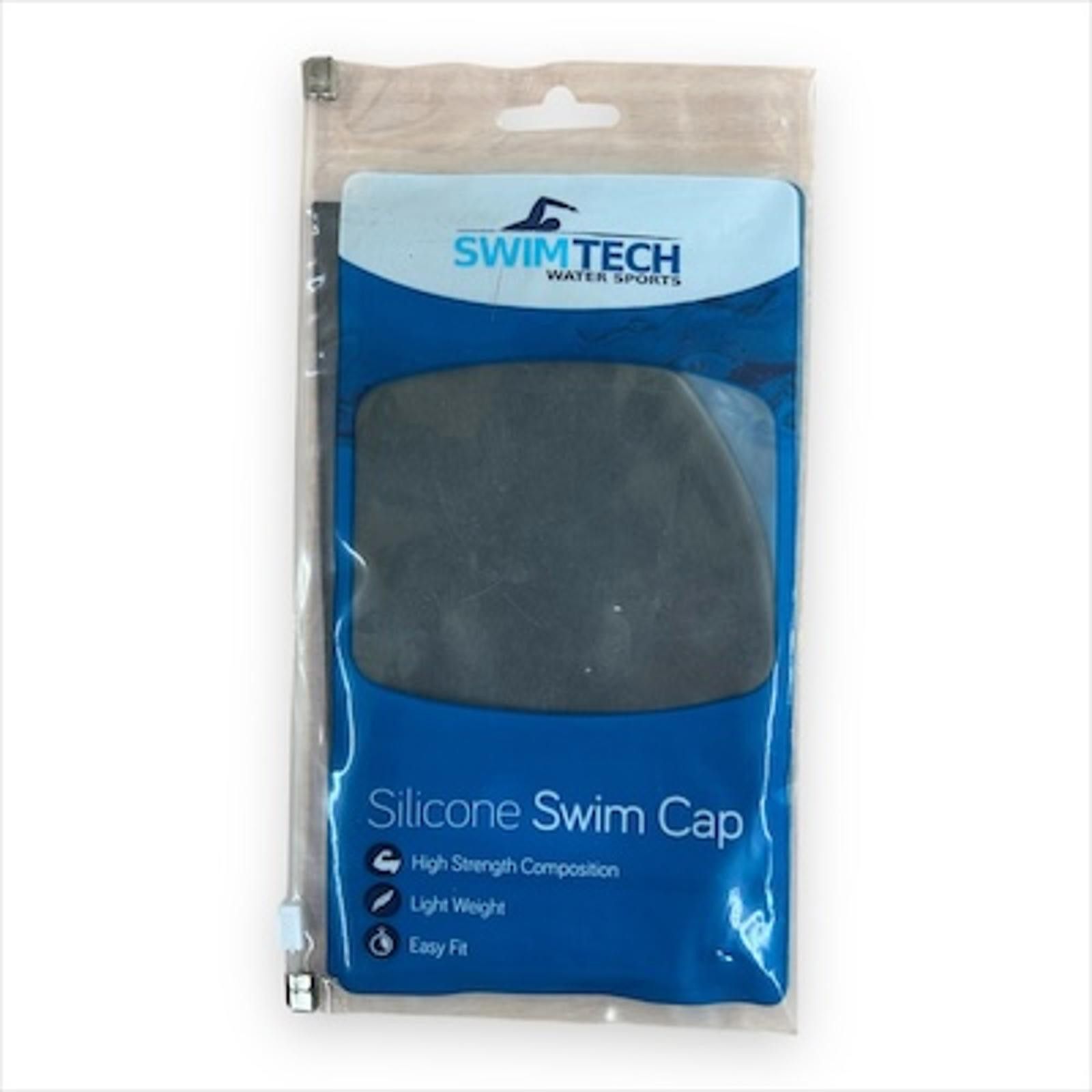 Designer SwimTech Easy Fit Black Silicone Swim Cap (G35) Size ONE SIZE - 1 Thumbnail