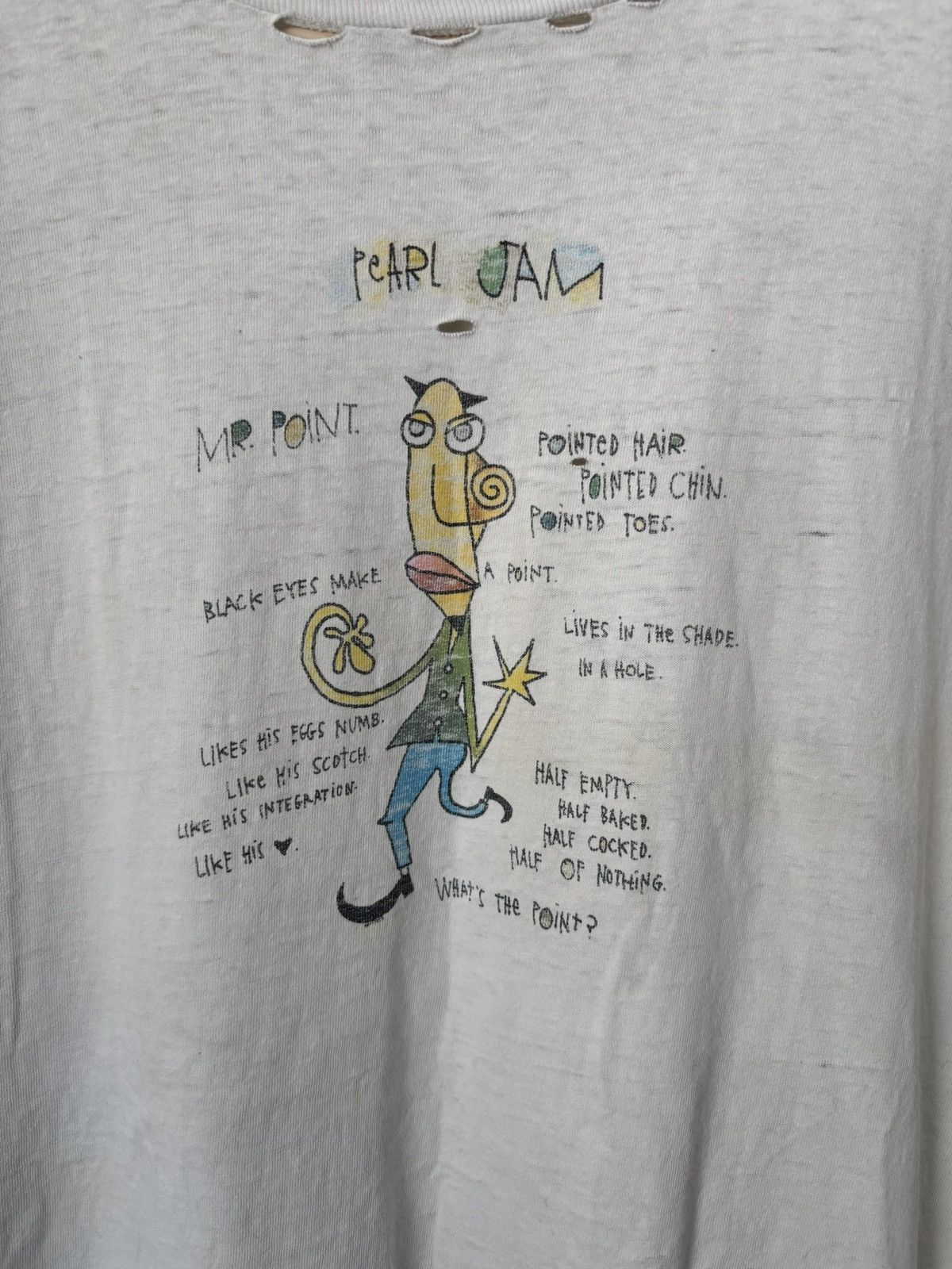 Vintage Rare Vintage 1995 Pearl Jam Mr.Point Vitalogy Tour Tee Size US L / EU 52-54 / 3 - 5 Thumbnail