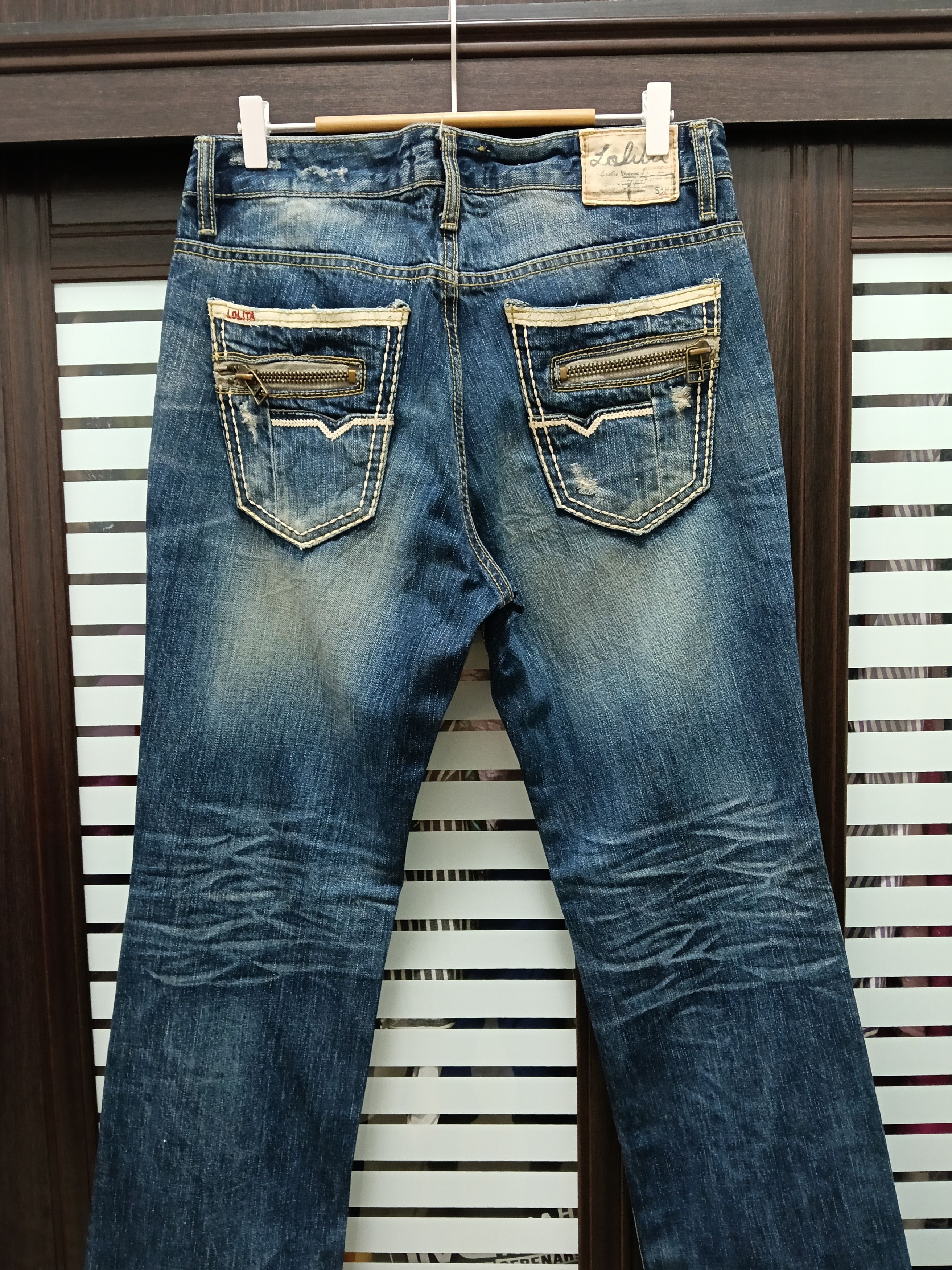 Japanese Brand 💥Flared Distressed Lolita Jeans 💥 Size US 34 / EU 50 - 6 Thumbnail