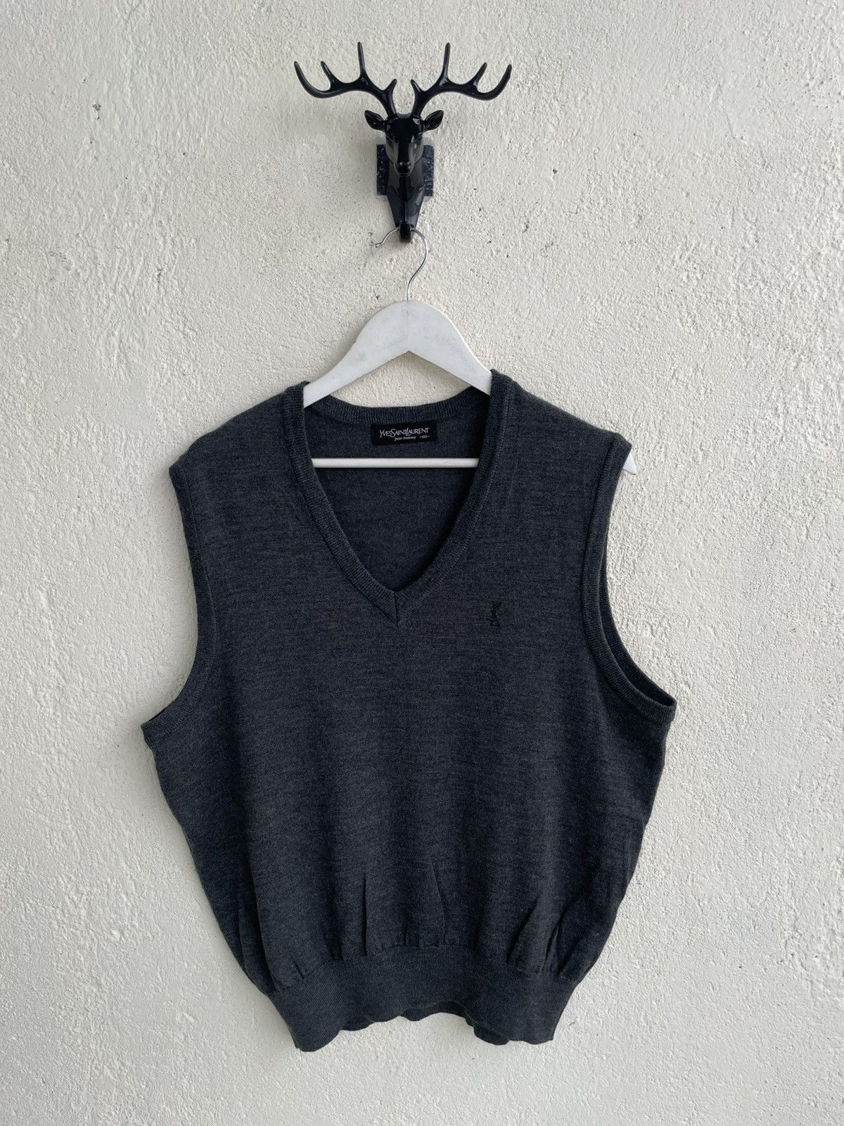 Yves Saint Laurent Vintage YSL Knit Vest Burberry Helmut Lang Y2K CDG Japan y’s Size 44R - 1 Thumbnail