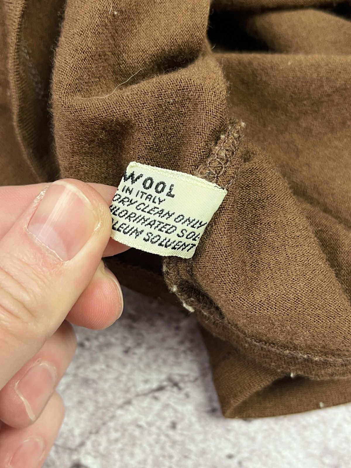 Yves Saint Laurent Vintage YSL Wool Shirt Brown Logo Italy Tricots Designer Size M / US 6-8 / IT 42-44 - 10 Thumbnail
