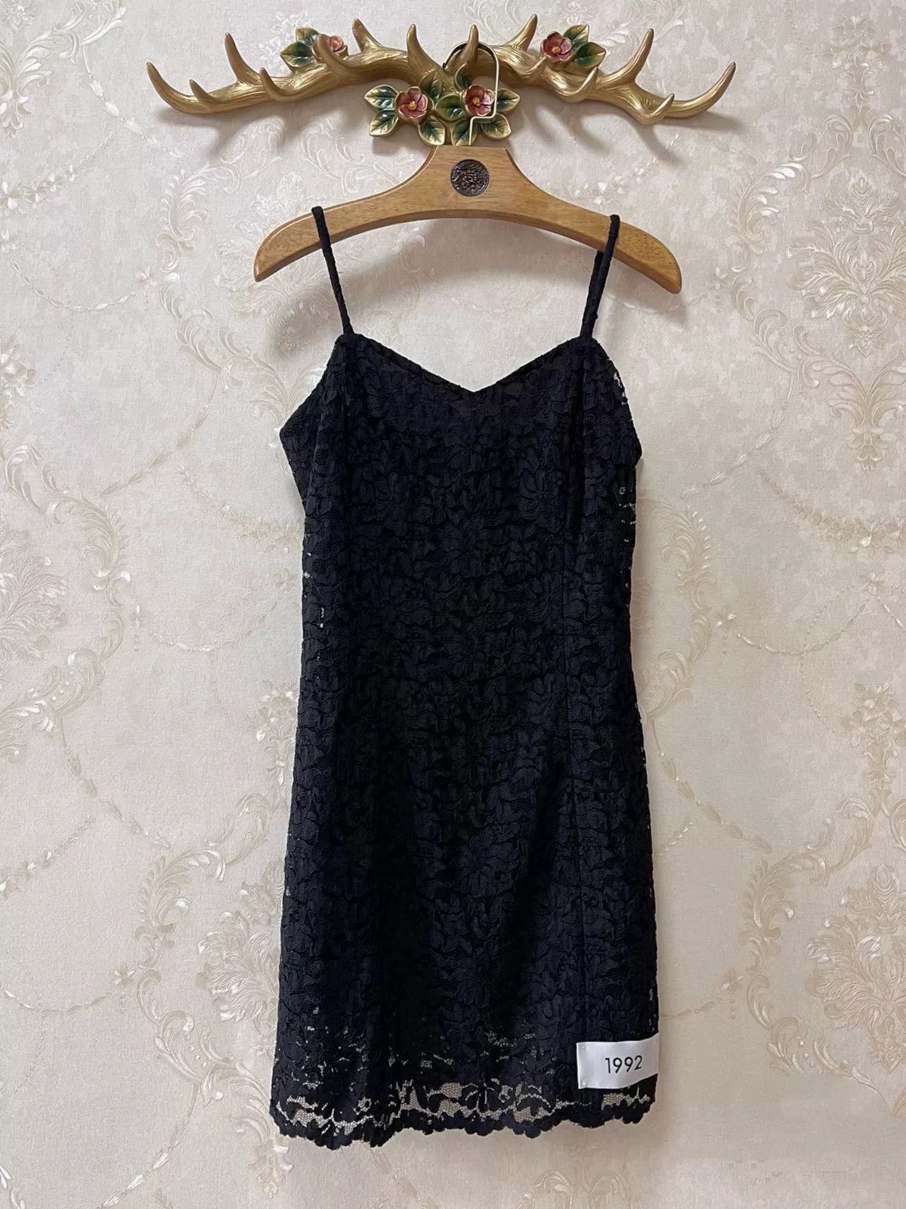 lace midi dress for women Staud Rosaline Black Guipure Lace Midi Dress