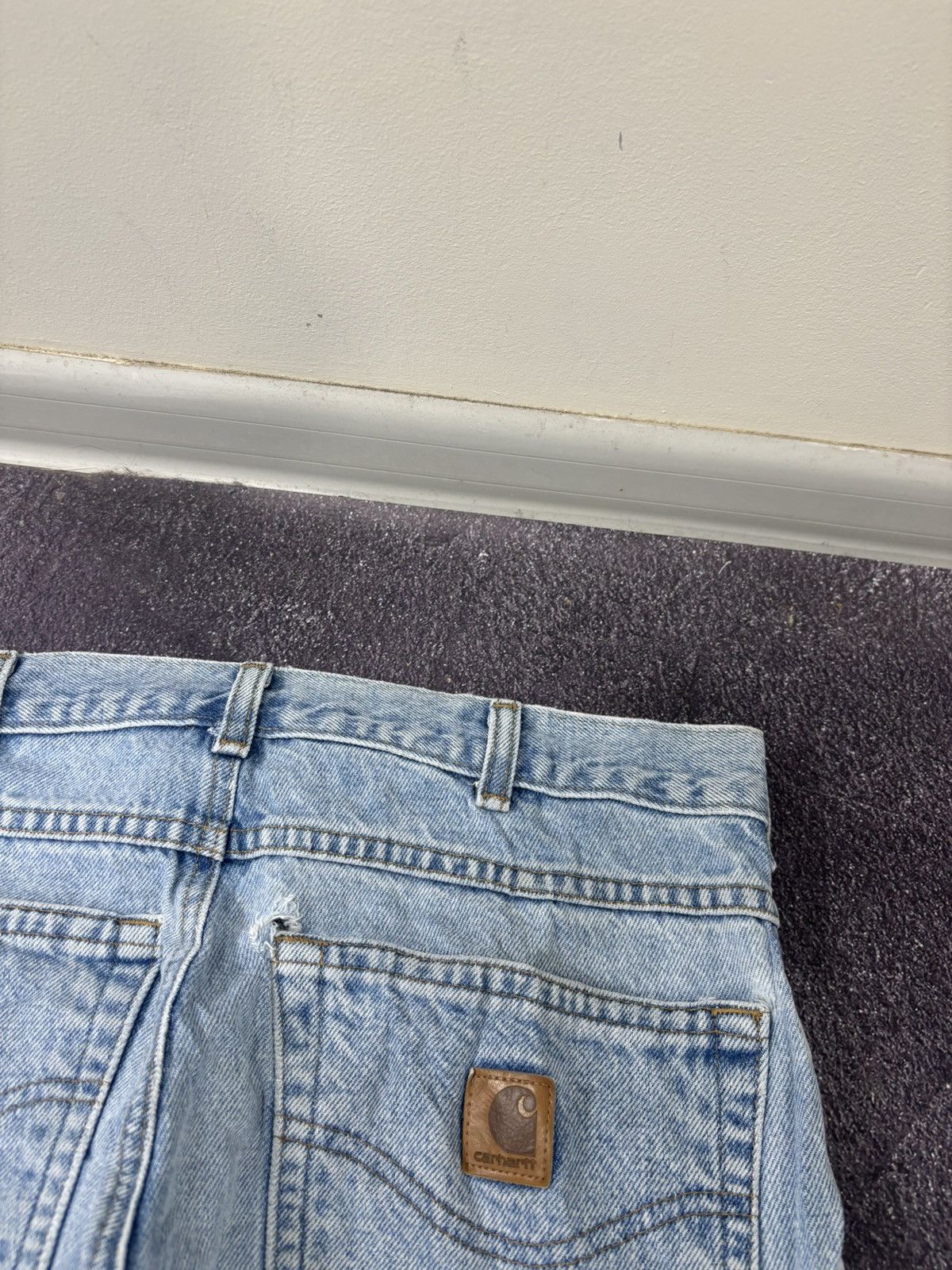 Carhartt Vintage Carhartt Y2K Light Blue Work Hype Heavy Denim Jeans Size US 32 / EU 48 - 7 Thumbnail