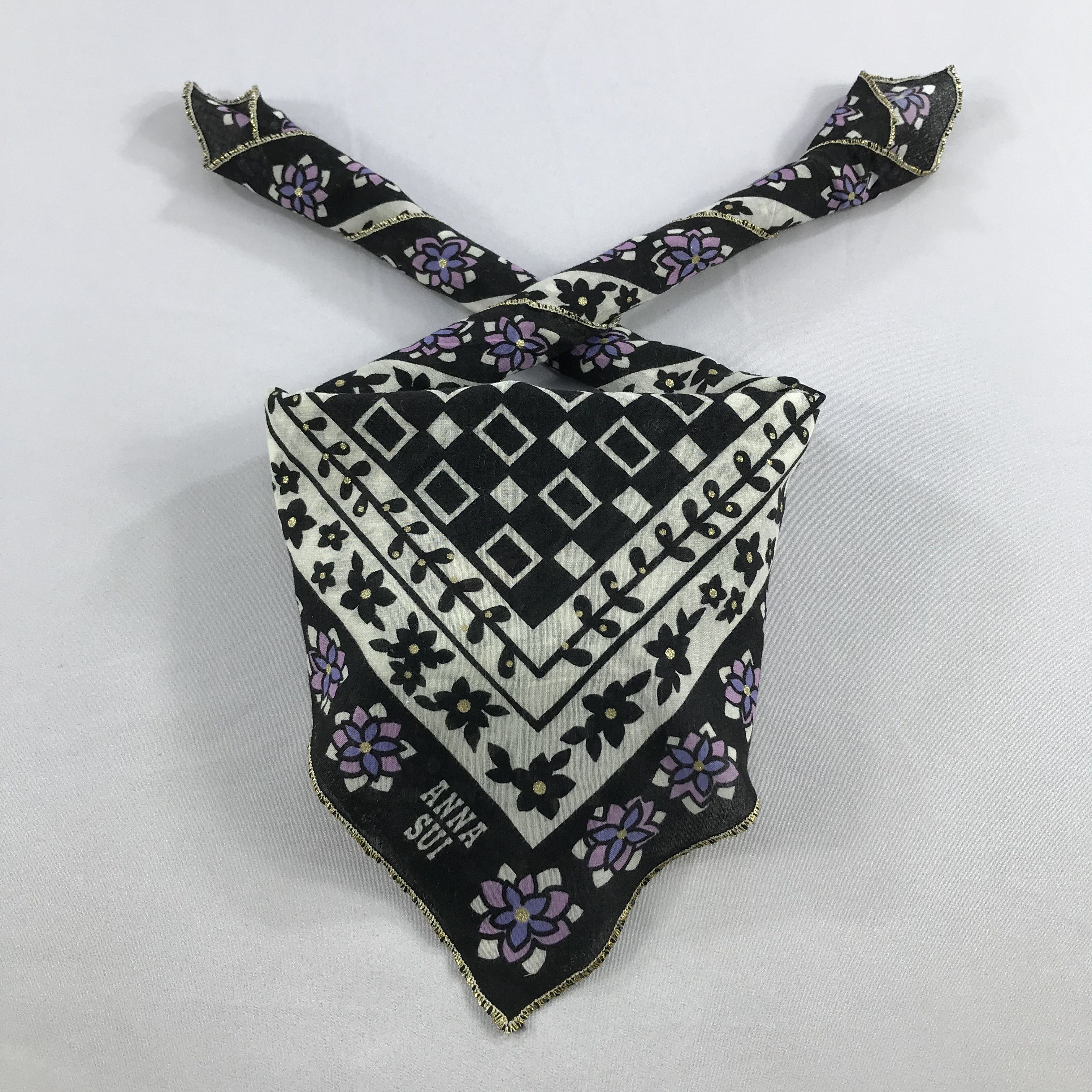 Anna Sui × Vintage Anna Sui Bandana / Handkerchief / Neckerchief - S2671 Size ONE SIZE - 4 Thumbnail