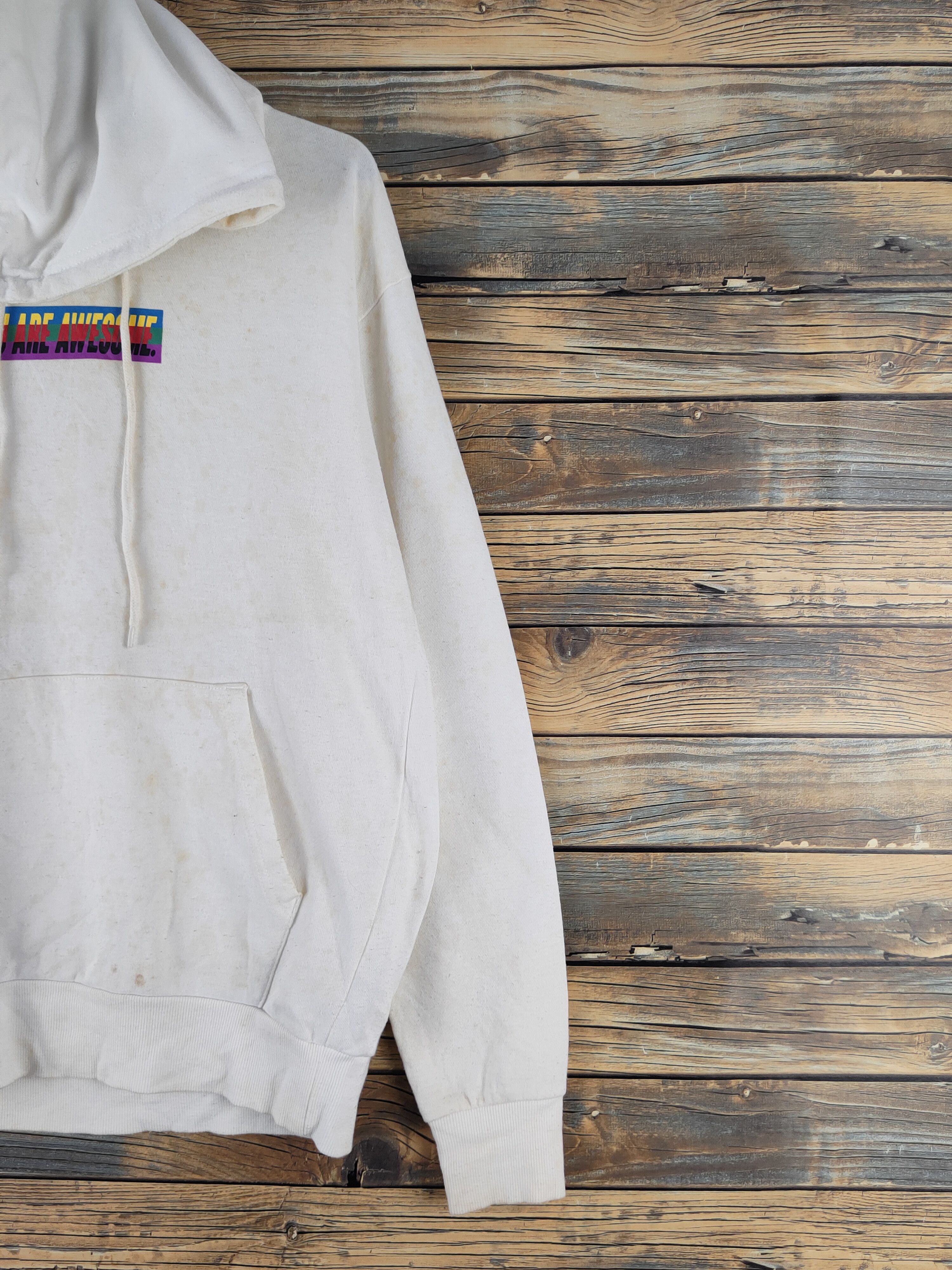 Japanese Brand DL Browny White Hoodie Sweatshirts #2507 Size US S / EU 44-46 / 1 - 6 Thumbnail