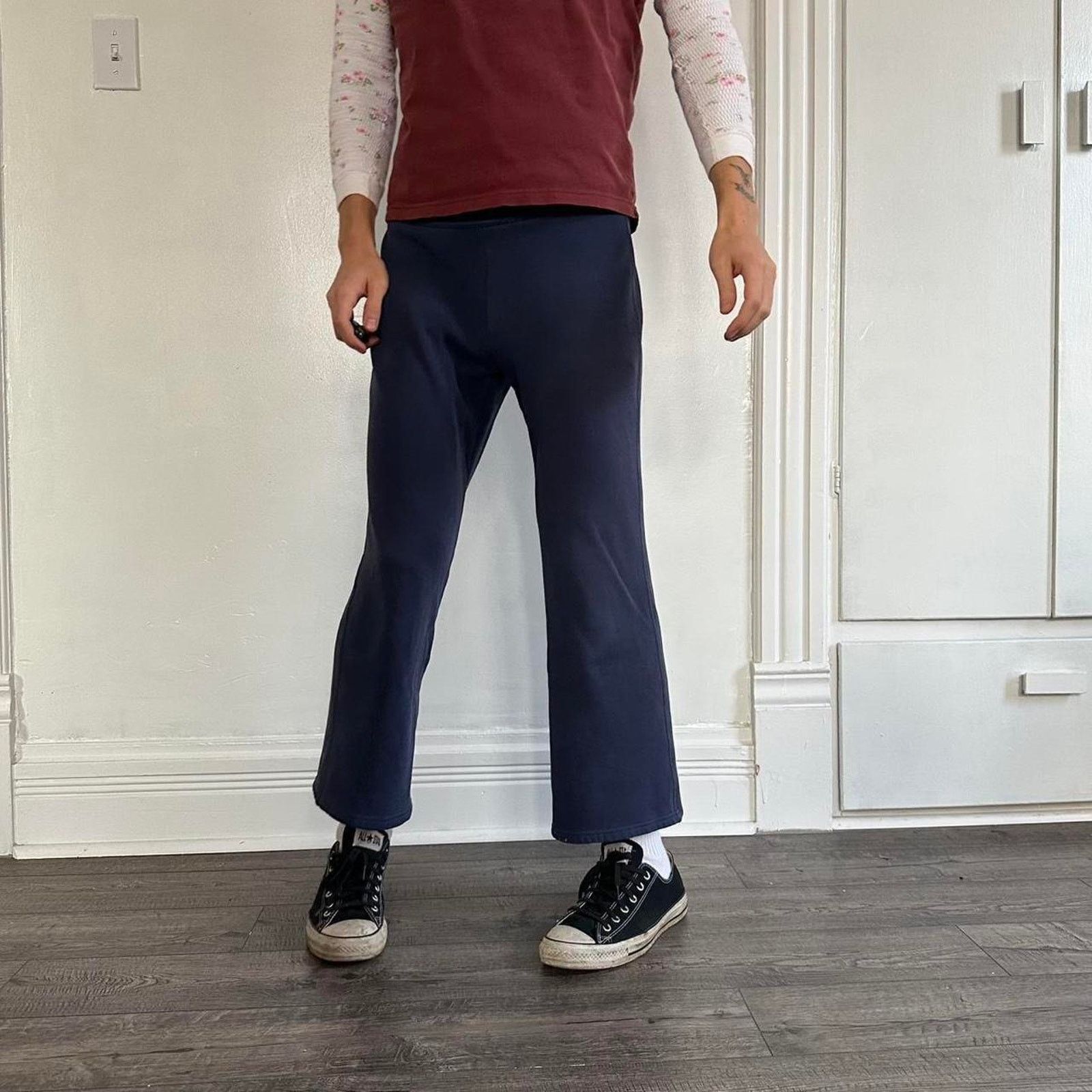 Vintage Vintage Y2K Cotton Cropped Capris Sweatpants Size 28" / US 6 / IT 42 - 5 Thumbnail