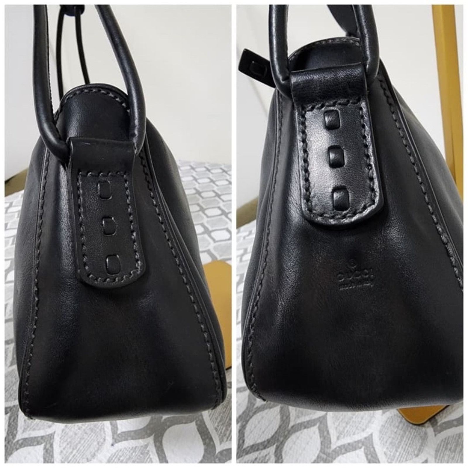 Gucci Authentic Gucci Vintage Leather Shoulder Bag Black Size ONE SIZE - 11 Thumbnail