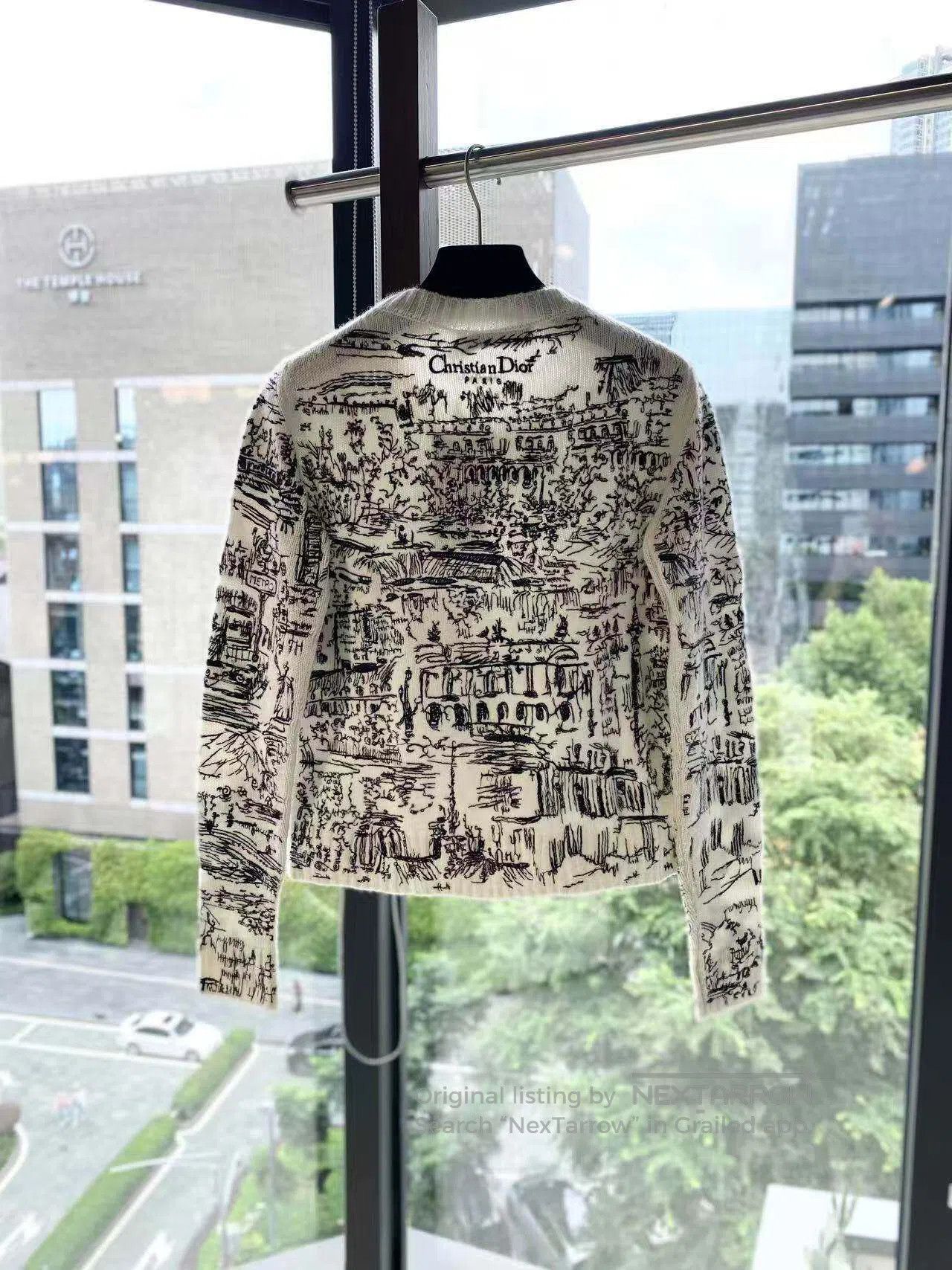 Dior Dior 24SS Eiffel Tower Map Embroidery Logo Sweater| Size 4XL / US 24-26 - 3 Thumbnail