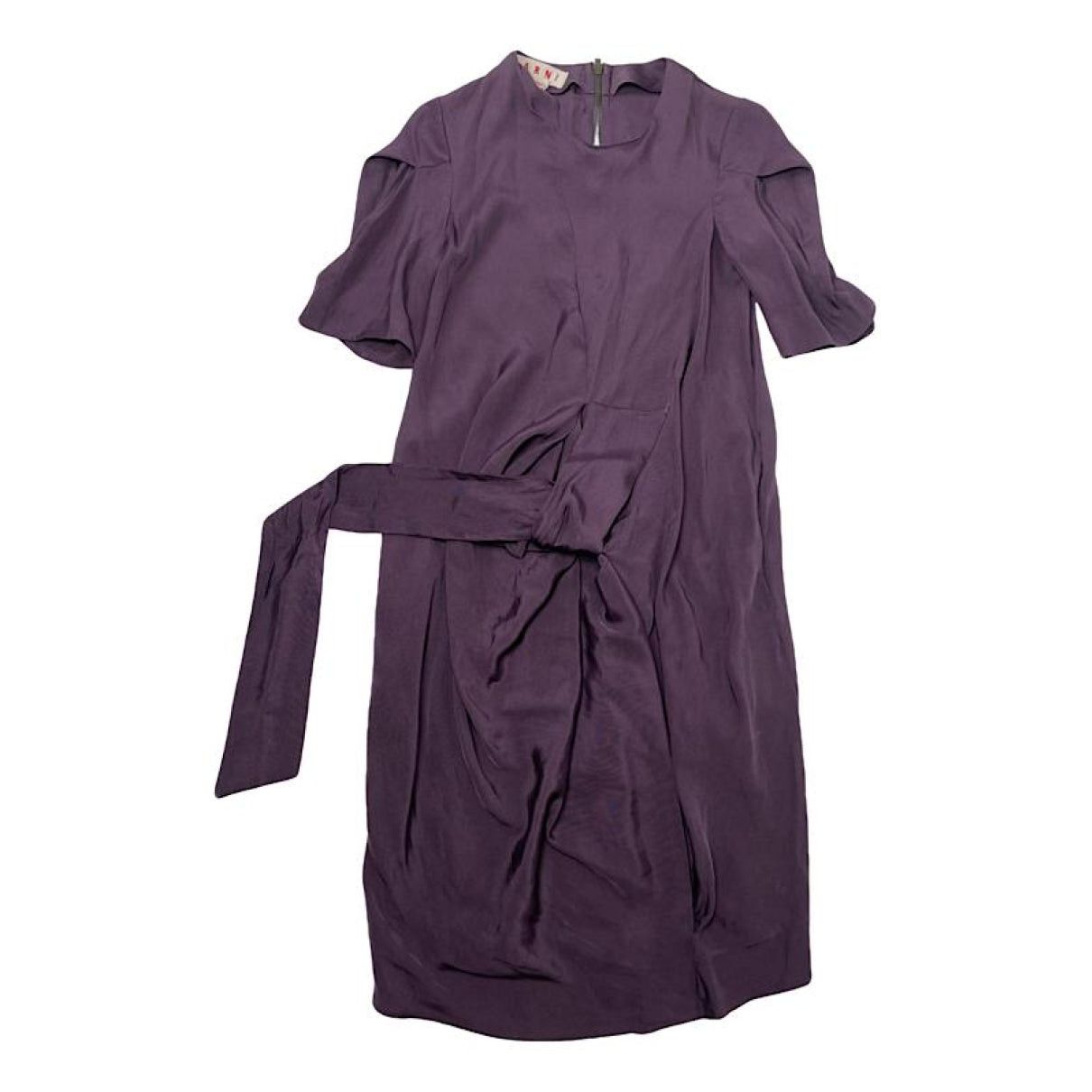 Marni Purple Silk Trench Coat Size S / US 4 / IT 40 - 1 Thumbnail