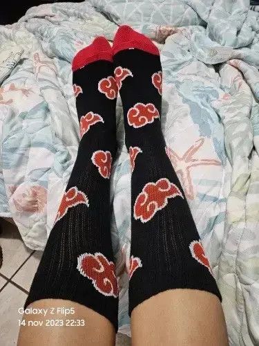VIBE Anime Red Cloud Akatsuki Socks Size ONE SIZE - 4 Thumbnail