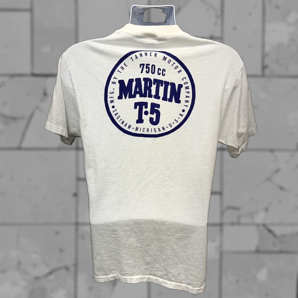 JCPenney VINTAGE Jcpenney T-Shirt Mens White 750cc Martin T5 Size L USA Made Short Sleeve Cotton Regular Size US L / EU 52-54 / 3 - 1 Thumbnail