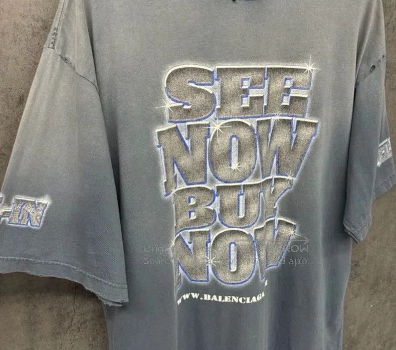 Balenciaga Balenciaga Diamond Logo Distressed Washed Tee. Size US XXL / EU 58 / 5 - 3 Thumbnail