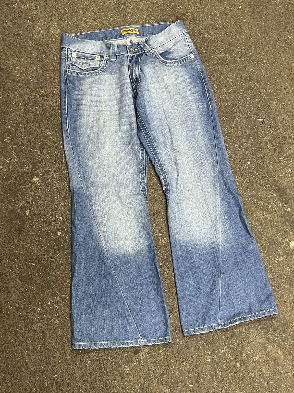 True Religion × Vintage True religion style flared denim wide leg skater hype rare Size US 34 / EU 50 - 6 Thumbnail