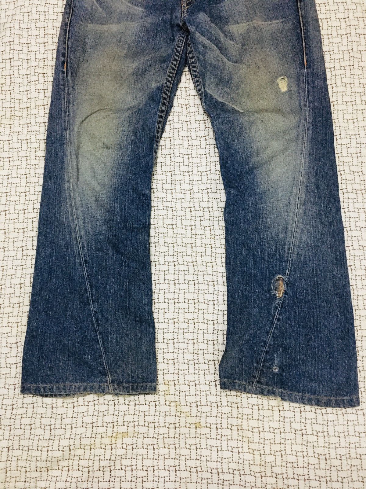 Japanese Brand Unbranded Distressed Flare Jeans (Y01) Size US 33 - 17 Thumbnail