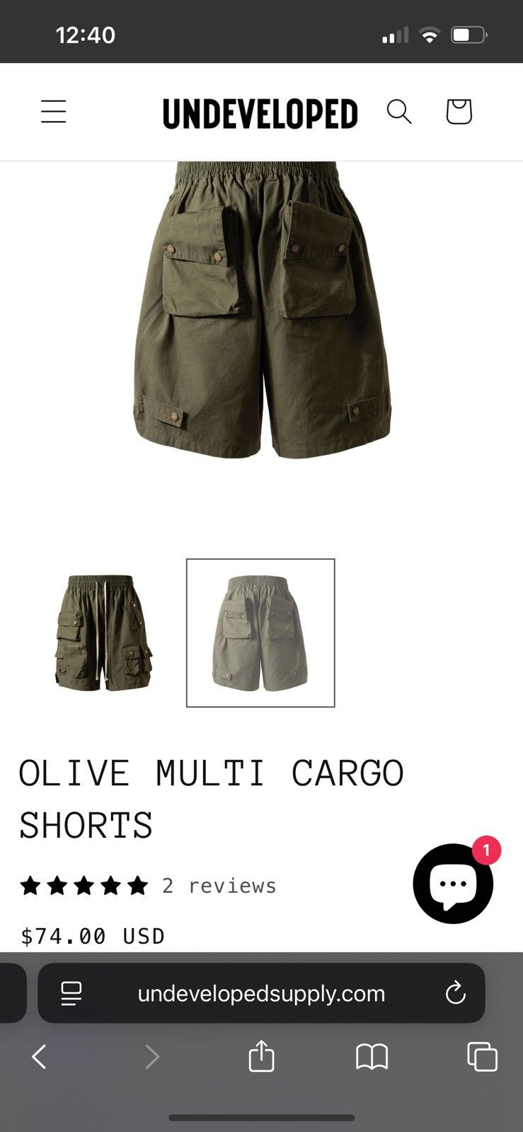 Other Olive Multi Cargo Shorts (Size medium) Size US 32 / EU 48 - 4 Thumbnail
