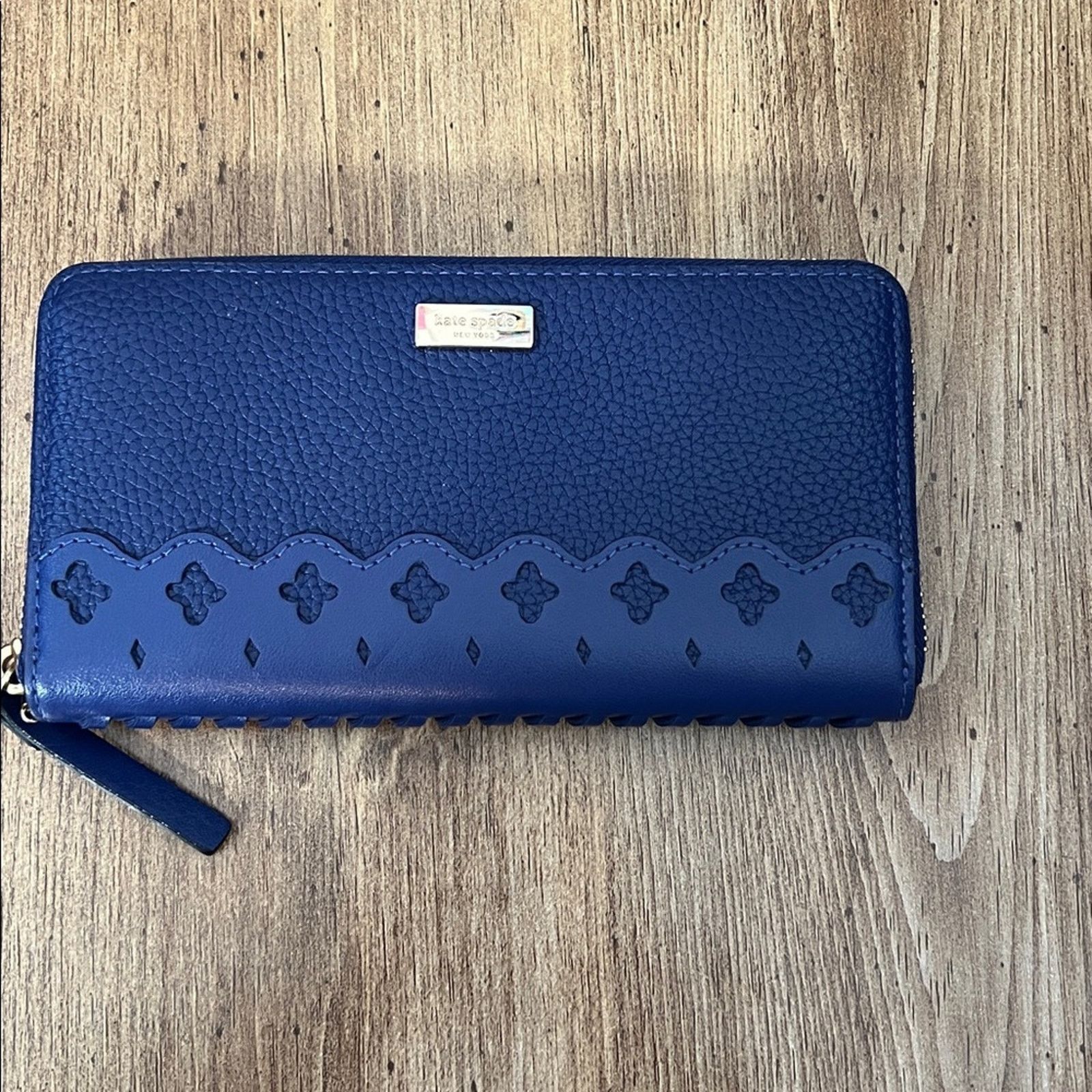 Kate Spade Kate Spade Neda Market Street Accordion Wallet Blue Leather Size ONE SIZE - 1 Thumbnail