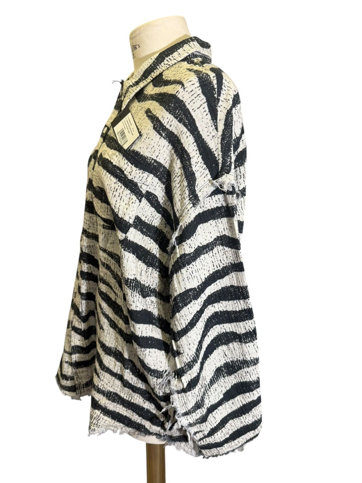 R13 SHREDDED SEAM DROP NECK SHIRT