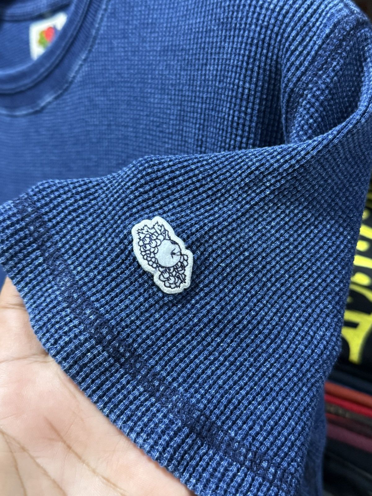 Blue Blue Japan × Fruit Of The Loom × Indigo Vintage Blue Blue Fruit Of The Loom Indigo Waffle Knit tee Size US M / EU 48-50 / 2 - 3 Thumbnail