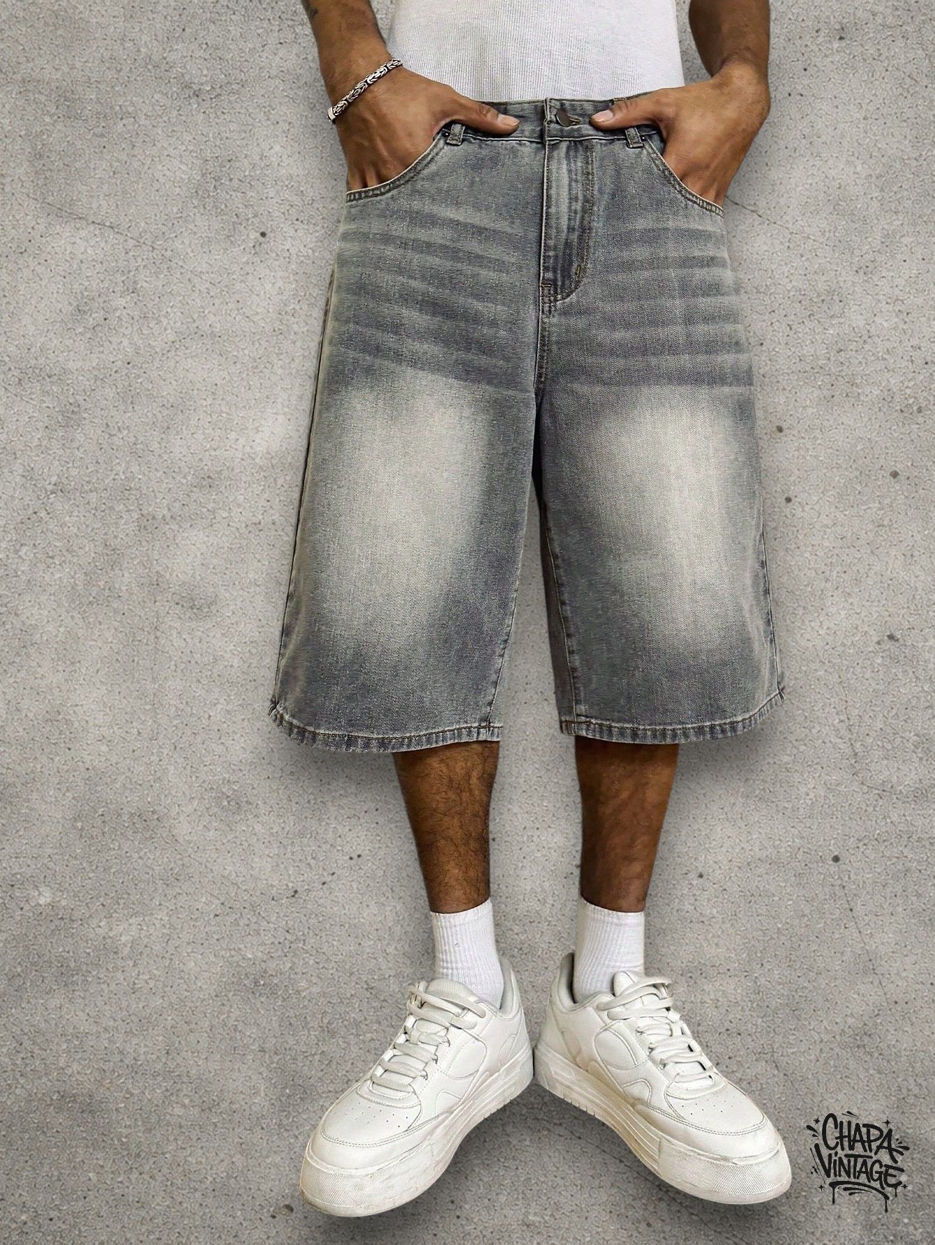 Japanese Brand Washed denim shorts Size US 32 / EU 48 - 2 Thumbnail
