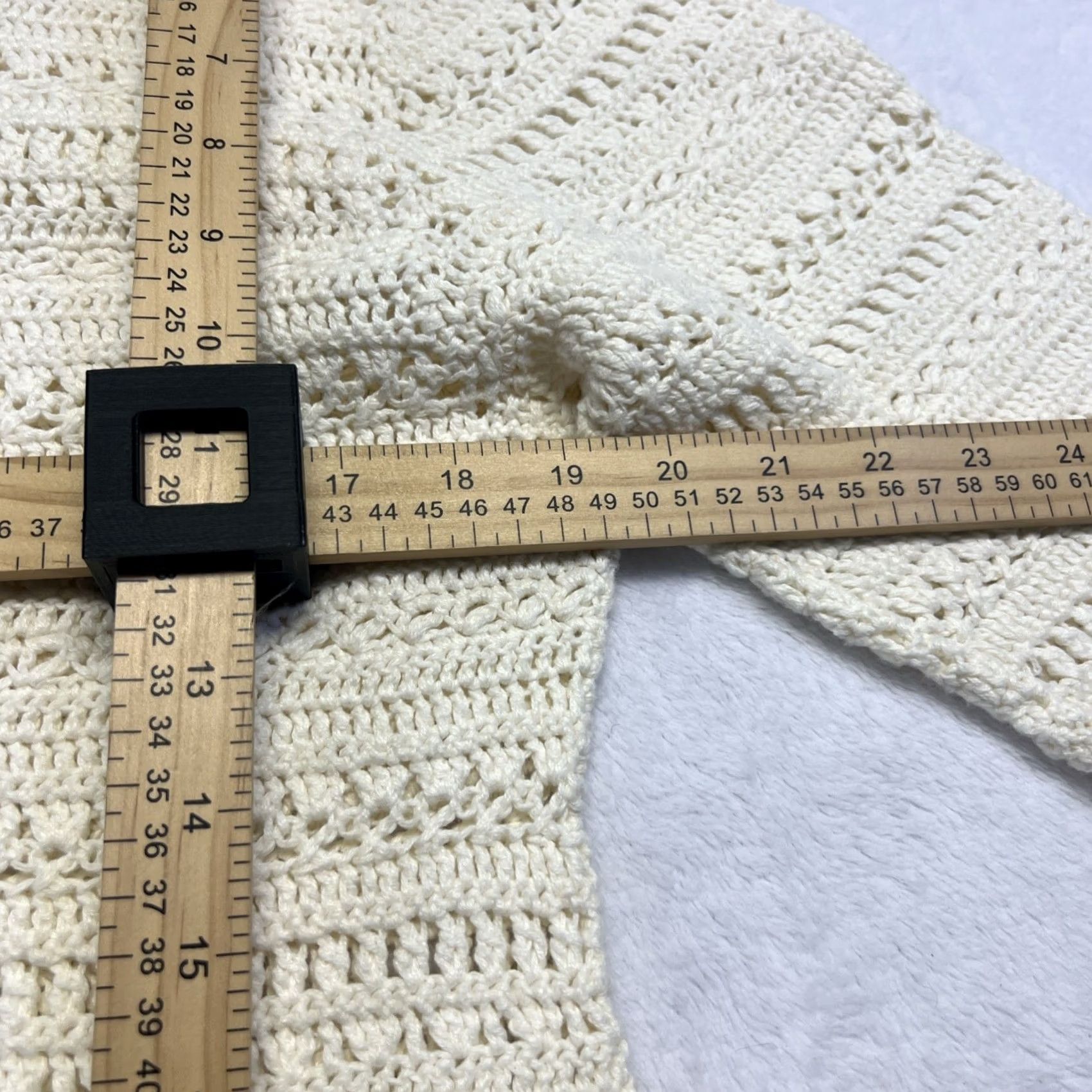 Vintage Cream SML Sport Ramie Cotton Crochet Sweater XL Ivory Bohemian Open-Knit Womens Pullover Size XL / US 12-14 / IT 48-50 - 7 Thumbnail