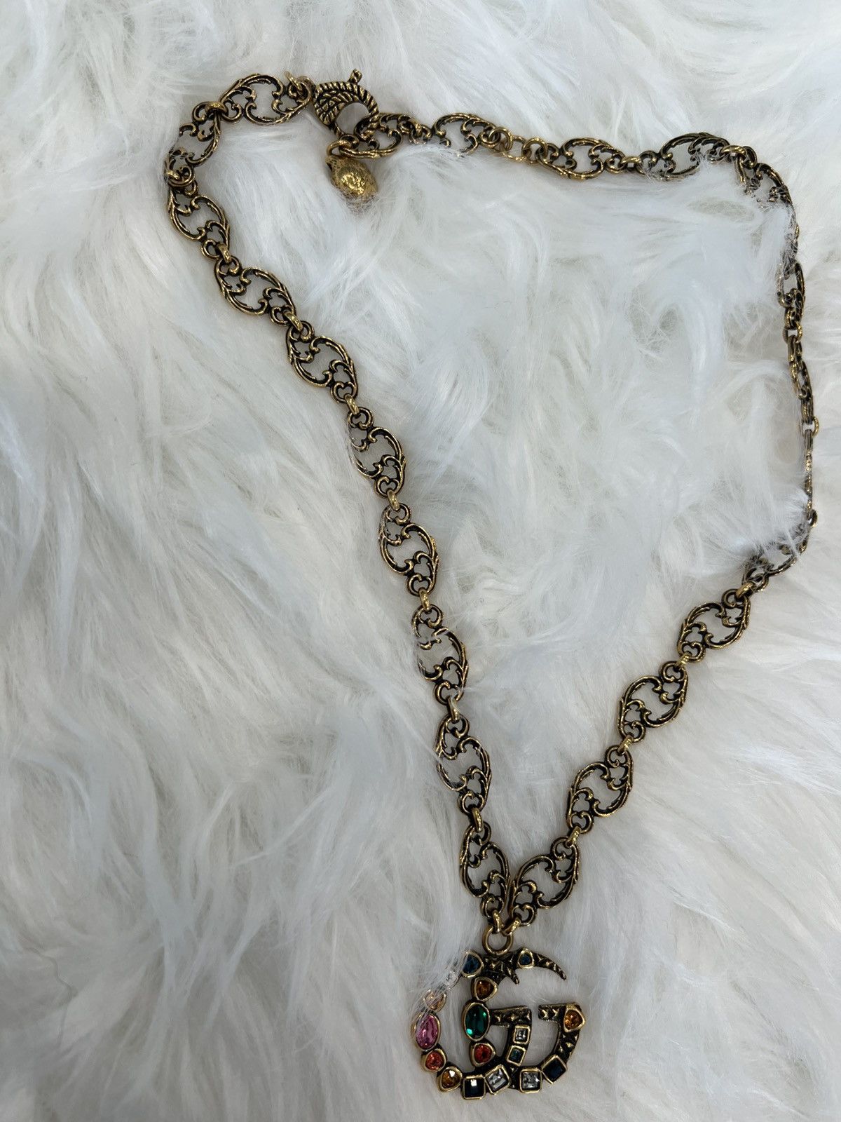 Gucci Double G Crystal Pendant Necklace – Baroque Chain