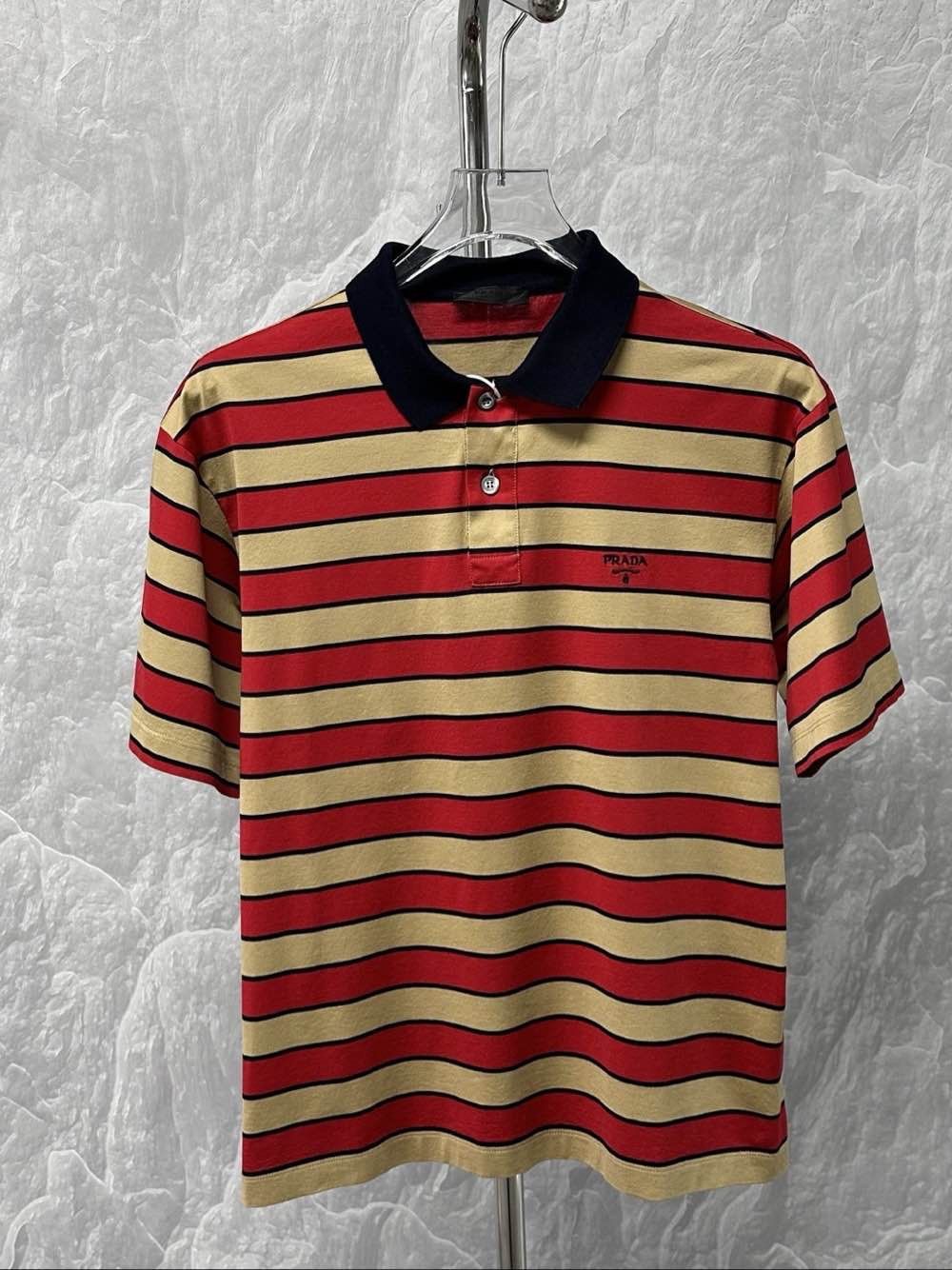 Prada Prada Striped Cotton Polo Shirt Size M Size US M / EU 48-50 / 2 - 1 Thumbnail