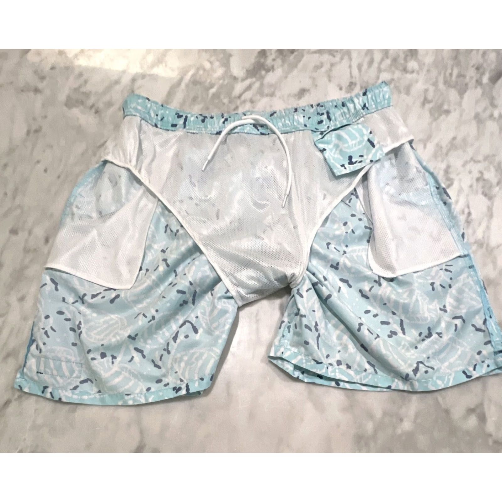 Vineyard Vines Vineyard Vines Swim Trunks Shorts Men XL Blue White Lined Bathing Suit Fish Size US 36 / EU 52 - 7 Thumbnail