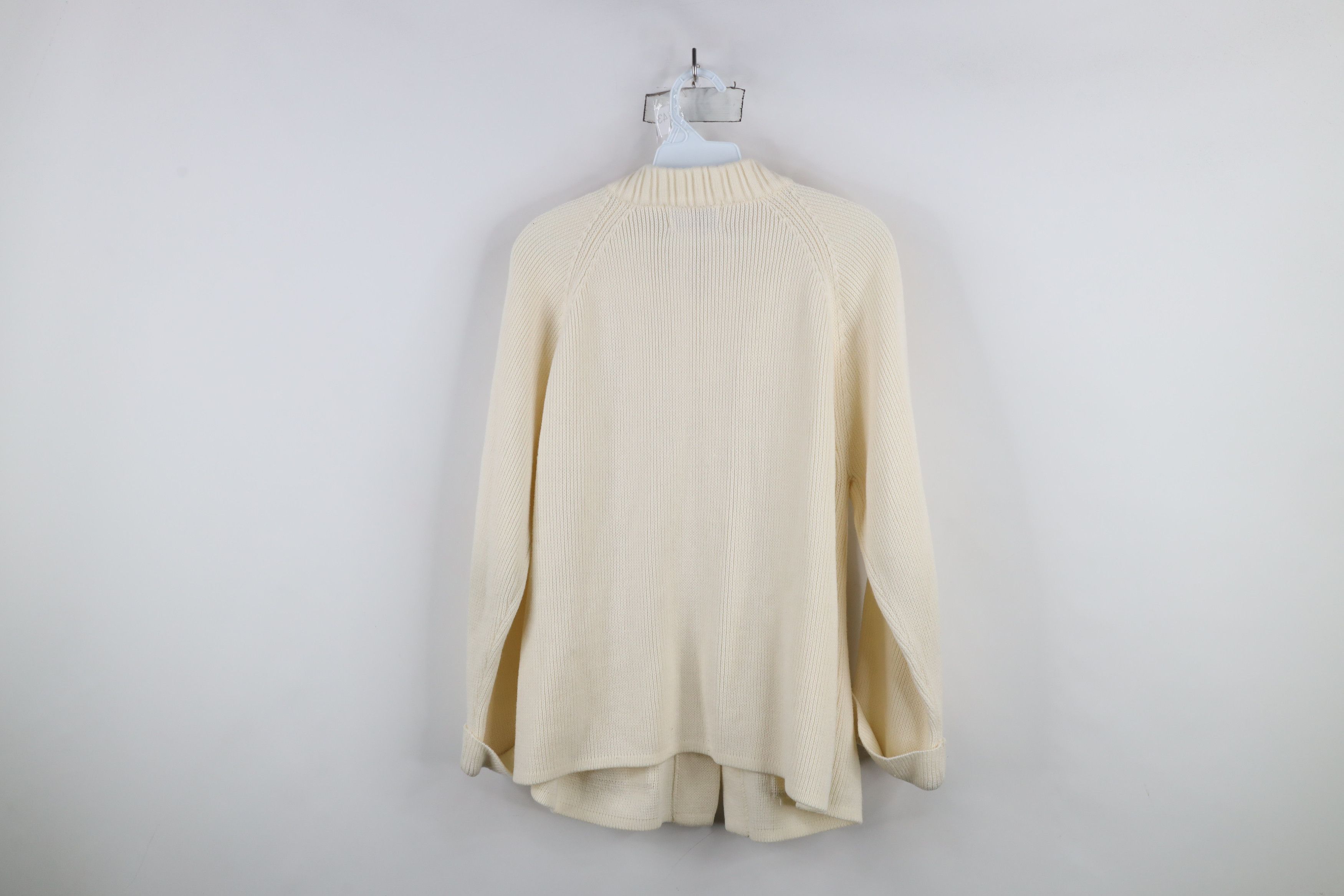 Vintage Vintage 60s 70s Streetwear Knit Cardigan Sweater Cream Size XL / US 12-14 / IT 48-50 - 11 Thumbnail