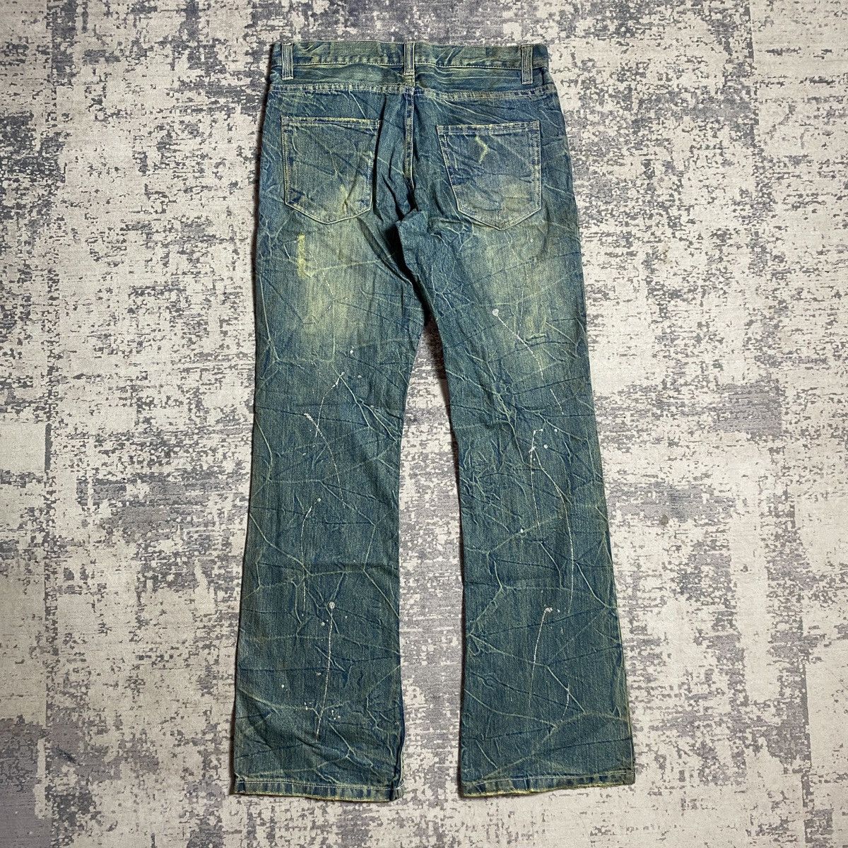 Tornado Mart Vintage Nylaus Raw Faded Splatter Flared Size US 32 / EU 48 - 5 Thumbnail