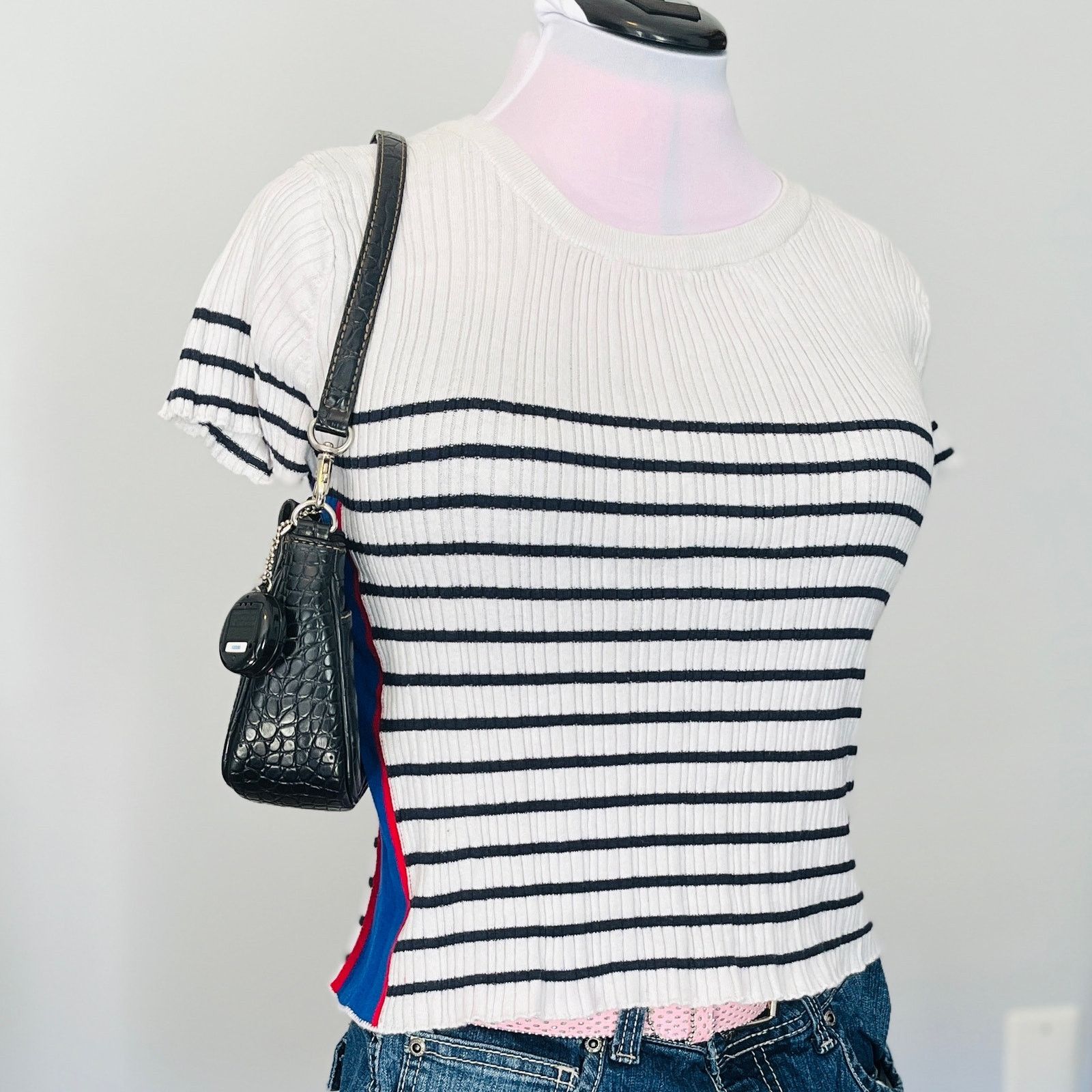 United Colors Of Benetton United Colors Of Benetton | White Breton Stripe Tee Size S / US 4 / IT 40 - 1 Thumbnail