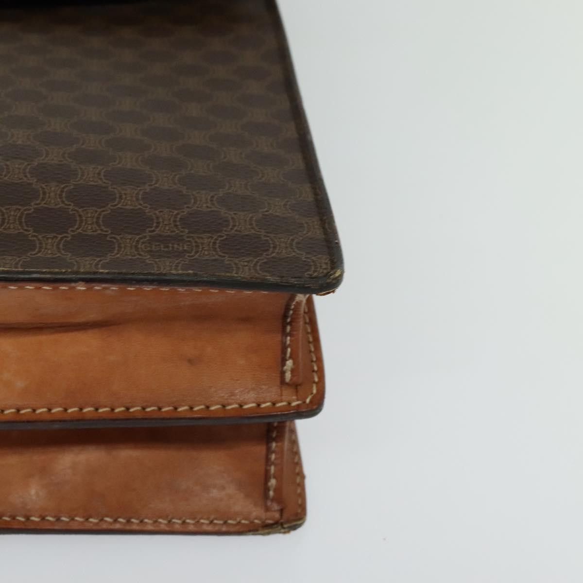 Celine CELINE Macadam Canvas Business Bag Pvc Leather Brown Gold Size ONE SIZE - 16 Thumbnail