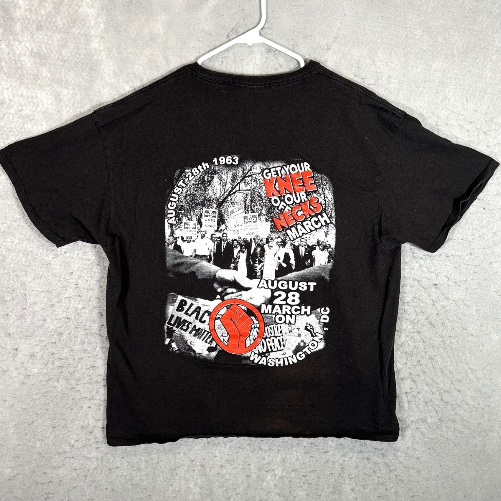 Delta A1 The Commitment March BLM Knee Of Our Necks T Shirt Adult XL Black Mens Size US XL / EU 56 / 4 - 2 Thumbnail